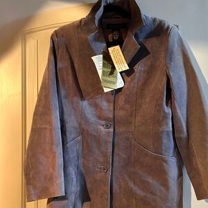 NWT Genuine Suede Violet Jacket Weatherworn Look Heavyweight Small